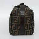 FENDI Zucca Canvas Vanity Hand Bag Black Brown Auth 185626-5