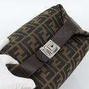 FENDI Zucca Canvas Vanity Hand Bag Black Brown Auth 185626-6