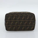 FENDI Zucca Canvas Vanity Hand Bag Black Brown Auth 185626-8