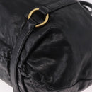 Miu Miu Hand Bag Leather Black Gold Auth 185627V-11