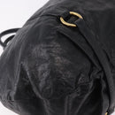 Miu Miu Hand Bag Leather Black Gold Auth 185627V-12