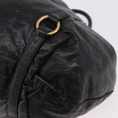 Miu Miu Hand Bag Leather Black Gold Auth 185627V-13