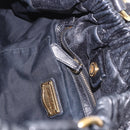 Miu Miu Hand Bag Leather Black Gold Auth 185627V-19