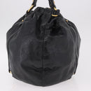 Miu Miu Hand Bag Leather Black Gold Auth 185627V-4