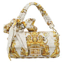 FENDI Zucca Canvas Mamma Baguette Bag Nylon 2way Beige Gold Auth 185628SAM-13