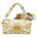 FENDI Zucca Canvas Mamma Baguette Bag Nylon 2way Beige Gold Auth 185628SAM-2