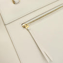 CELINE Micro Belt Hand Bag Leather White Gold Auth 185630V-15