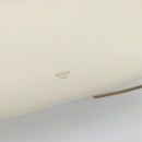 CELINE Micro Belt Hand Bag Leather White Gold Auth 185630V-16
