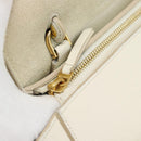 CELINE Micro Belt Hand Bag Leather White Gold Auth 185630V-18