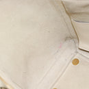 CELINE Micro Belt Hand Bag Leather White Gold Auth 185630V-21