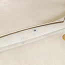 CELINE Micro Belt Hand Bag Leather White Gold Auth 185630V-23