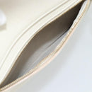 CELINE Micro Belt Hand Bag Leather White Gold Auth 185630V-27