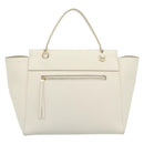 CELINE Micro Belt Hand Bag Leather White Gold Auth 185630V-3