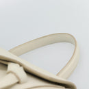 CELINE Micro Belt Hand Bag Leather White Gold Auth 185630V-9