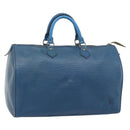 LOUIS VUITTON Epi Speedy 35 Hand Bag Toledo Blue M42995 LV Auth 185633-1