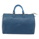 LOUIS VUITTON Epi Speedy 35 Hand Bag Toledo Blue M42995 LV Auth 185633-13
