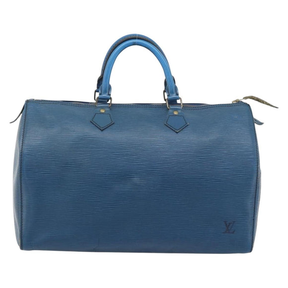 LOUIS VUITTON Epi Speedy 35 Hand Bag Toledo Blue M42995 LV Auth 185633