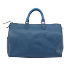 LOUIS VUITTON Epi Speedy 35 Hand Bag Toledo Blue M42995 LV Auth 185633-2