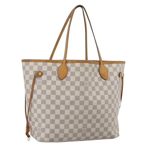 LOUIS VUITTON Damier Azur Neverfull MM Tote Bag N41605 LV Auth 185639