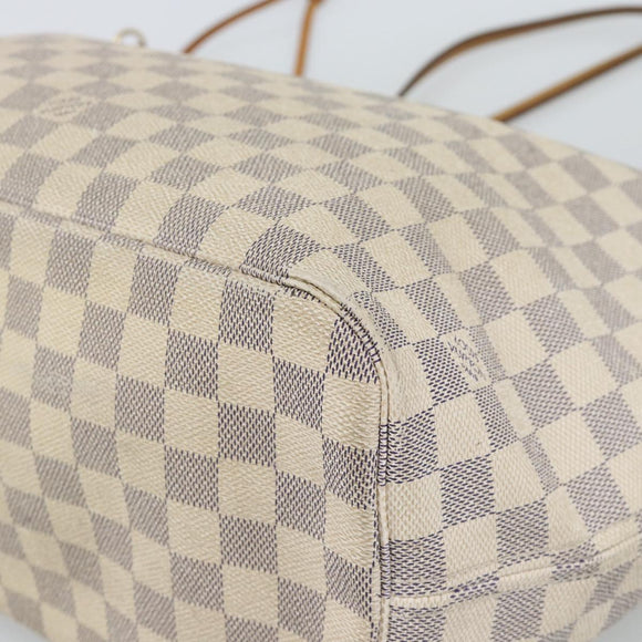 LOUIS VUITTON Damier Azur Neverfull MM Tote Bag N41605 LV Auth 185639