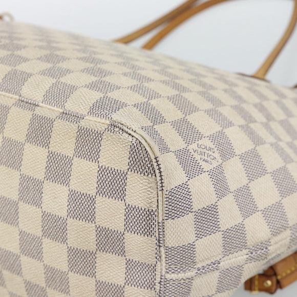 LOUIS VUITTON Damier Azur Neverfull MM Tote Bag N41605 LV Auth 185639