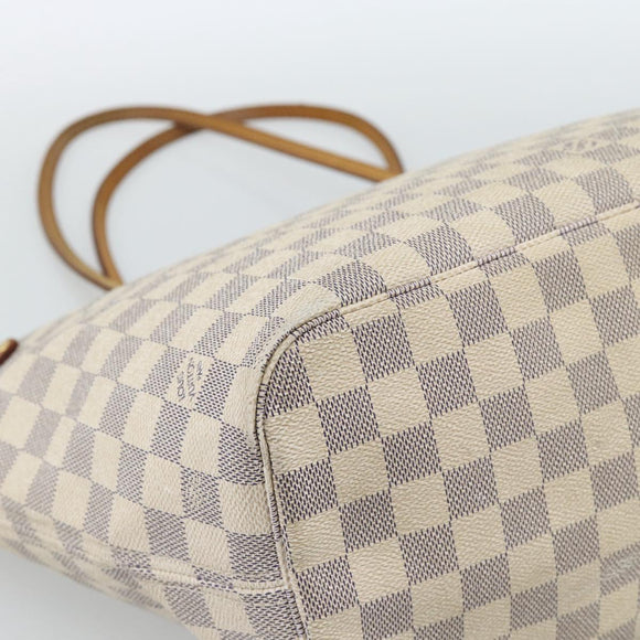 LOUIS VUITTON Damier Azur Neverfull MM Tote Bag N41605 LV Auth 185639