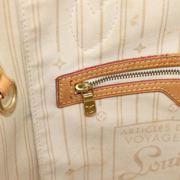LOUIS VUITTON Damier Azur Neverfull MM Tote Bag N41605 LV Auth 185639