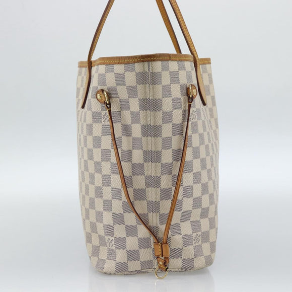LOUIS VUITTON Damier Azur Neverfull MM Tote Bag N41605 LV Auth 185639