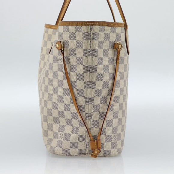 LOUIS VUITTON Damier Azur Neverfull MM Tote Bag N41605 LV Auth 185639
