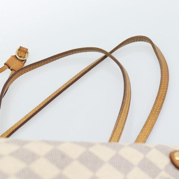 LOUIS VUITTON Damier Azur Neverfull MM Tote Bag N41605 LV Auth 185639