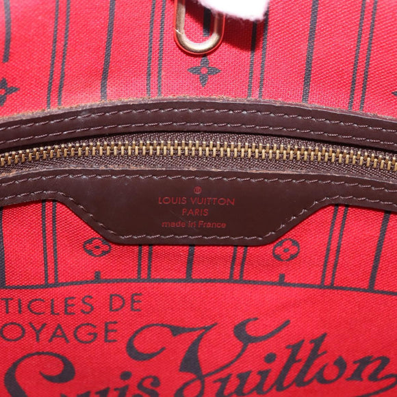 LOUIS VUITTON Damier Ebene Neverfull MM Tote Bag N51105 LV Auth 185640