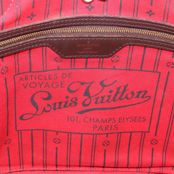 LOUIS VUITTON Damier Ebene Neverfull MM Tote Bag N51105 LV Auth 185640