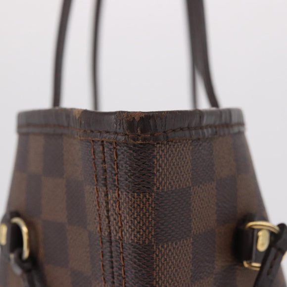 LOUIS VUITTON Damier Ebene Neverfull MM Tote Bag N51105 LV Auth 185640