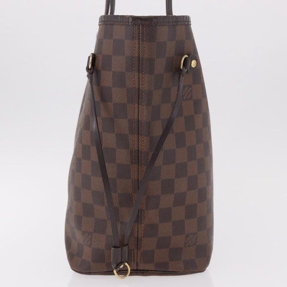 LOUIS VUITTON Damier Ebene Neverfull MM Tote Bag N51105 LV Auth 185640