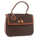 CELINE Macadam Canvas Hand Bag PVC Leather Brown Gold Auth 185642-1