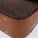 CELINE Macadam Canvas Hand Bag PVC Leather Brown Gold Auth 185642-15