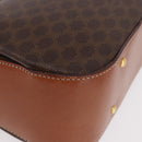 CELINE Macadam Canvas Hand Bag PVC Leather Brown Gold Auth 185642-16