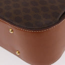 CELINE Macadam Canvas Hand Bag PVC Leather Brown Gold Auth 185642-17