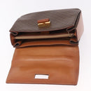 CELINE Macadam Canvas Hand Bag PVC Leather Brown Gold Auth 185642-9