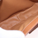 CELINE Macadam Canvas Hand Bag PVC Leather Brown Gold Auth 185642-10