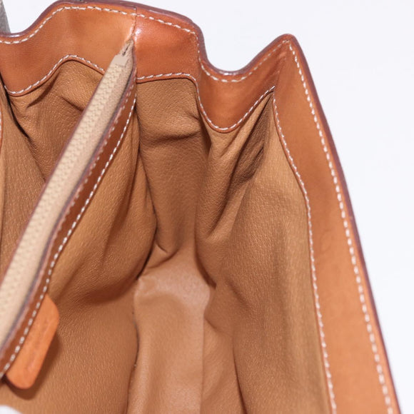 CELINE Macadam Canvas Hand Bag PVC Leather Brown Gold Auth 185642