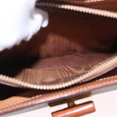 CELINE Macadam Canvas Hand Bag PVC Leather Brown Gold Auth 185642-11