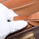 CELINE Macadam Canvas Hand Bag PVC Leather Brown Gold Auth 185642-12