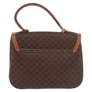 CELINE Macadam Canvas Hand Bag PVC Leather Brown Gold Auth 185642-2