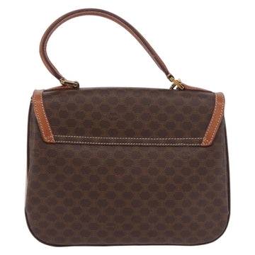 CELINE Macadam Canvas Hand Bag PVC Leather Brown Gold Auth 185642 - 0