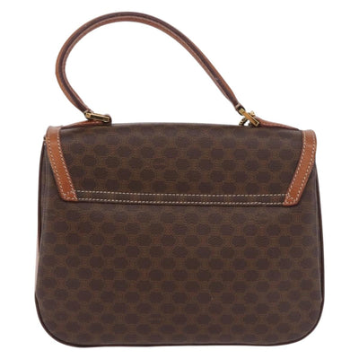 CELINE Macadam Canvas Hand Bag PVC Leather Brown Gold Auth 185642 - 0