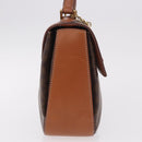 CELINE Macadam Canvas Hand Bag PVC Leather Brown Gold Auth 185642-4