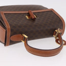 CELINE Macadam Canvas Hand Bag PVC Leather Brown Gold Auth 185642-6