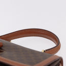 CELINE Macadam Canvas Hand Bag PVC Leather Brown Gold Auth 185642-8