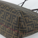FENDI Zucca Canvas Tote Bag PVC Black Brown Auth 185643V-15